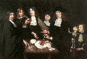 jan van neck anatomilektion med dr frederick ruysch dissekerande ett barnlik oil painting artist